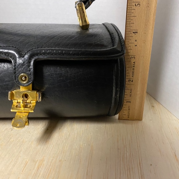 Vintage Collentz Barrel Purse • Black Leather • One Strap • Small - Picture 6 of 13